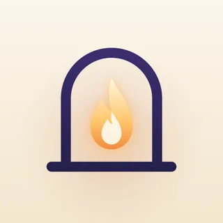 The light Altar app icon: an indigo arch and a warm flame on cream.