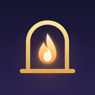 The Altar app icon: a gold arch and a warm flame on deep indigo.